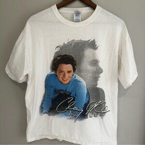Vintage Clay Aiken 2004 Concert Tour Graphic T-Shirt Y2K Cotton Large Band Shirt